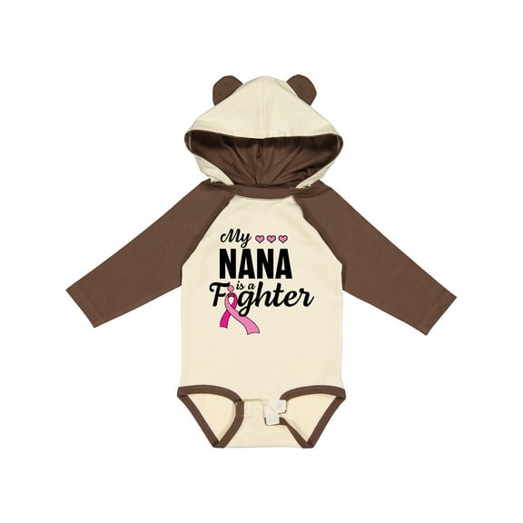 Inktastic Breast Cancer Awareness My Nana is a Fighter Boys or Girls Long Sleeve Baby Bodysuit