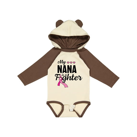 Inktastic Breast Cancer Awareness My Nana is a Fighter Boys or Girls Long Sleeve Baby Bodysuit