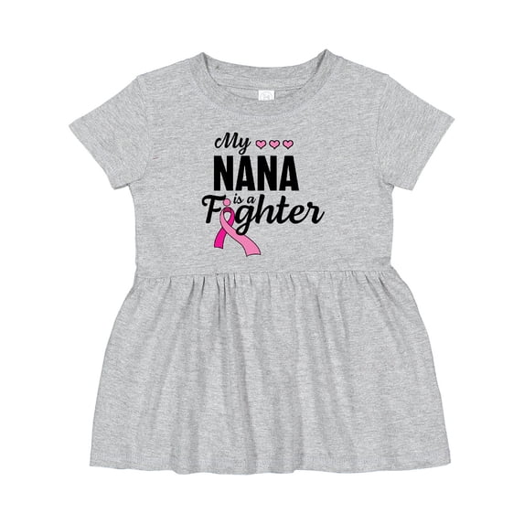 Inktastic Breast Cancer Awareness My Nana is a Fighter Girls Baby Dress