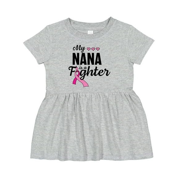 Inktastic Breast Cancer Awareness My Nana is a Fighter Girls Baby Dress