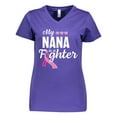 thumbnail image 1 of Inktastic Breast Cancer Awareness My Nana is a Fighter Women's V-Neck T-Shirt, 1 of 5