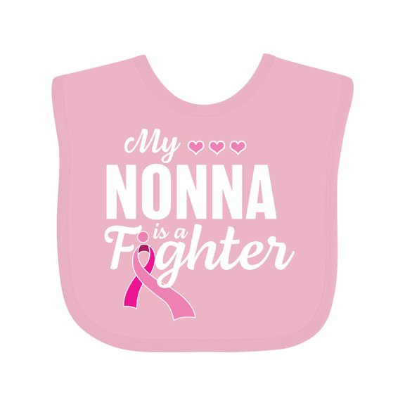 Inktastic Breast Cancer Awareness My Nonna is a Fighter Boys or Girls Baby Bib