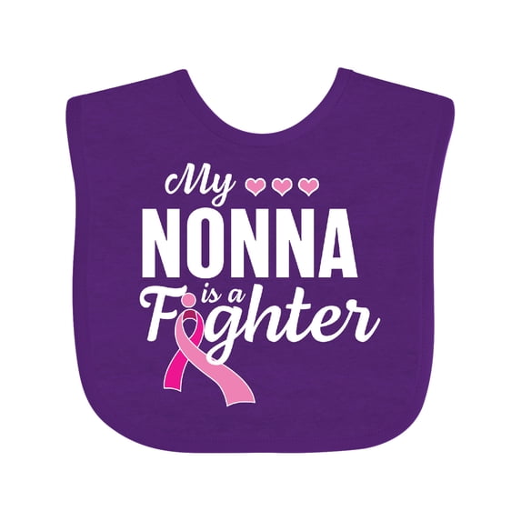 Inktastic Breast Cancer Awareness My Nonna is a Fighter Boys or Girls Baby Bib