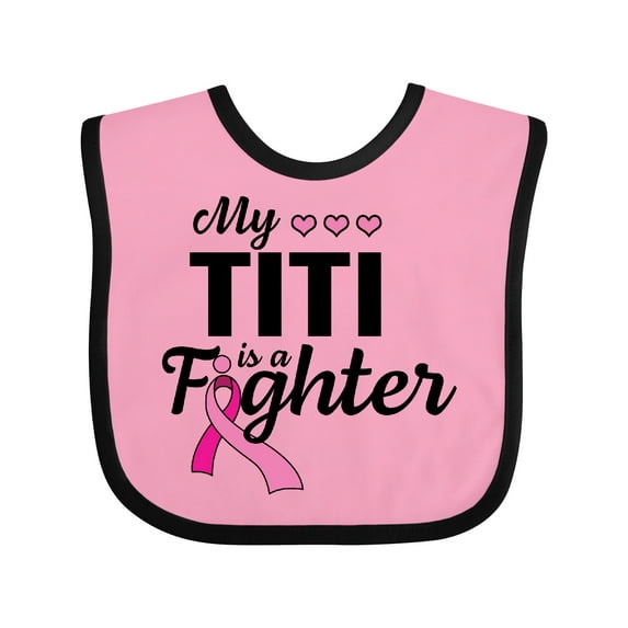 Inktastic Breast Cancer Awareness My Titi is a Fighter Boys or Girls Baby Bib