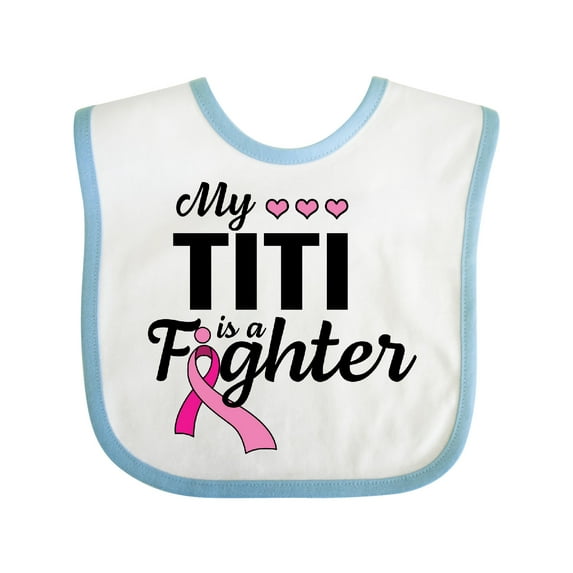 Inktastic Breast Cancer Awareness My Titi is a Fighter Boys or Girls Baby Bib
