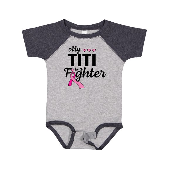 Inktastic Breast Cancer Awareness My Titi is a Fighter Boys or Girls Baby Bodysuit