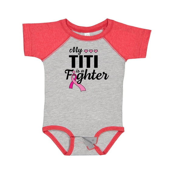 Inktastic Breast Cancer Awareness My Titi is a Fighter Boys or Girls Baby Bodysuit