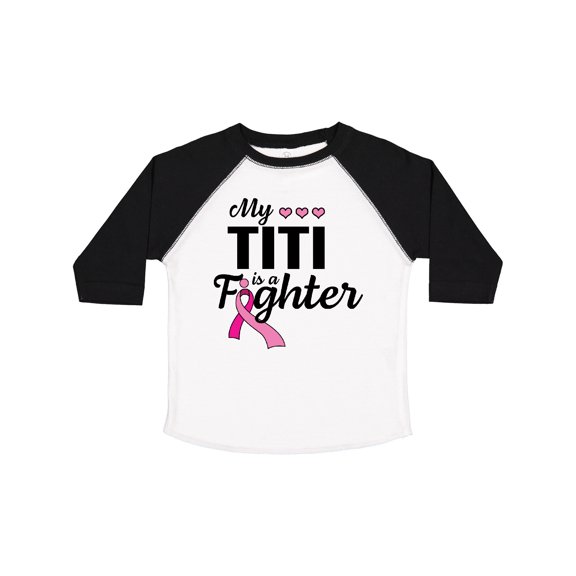 Inktastic Breast Cancer Awareness My Titi is a Fighter Boys or Girls Toddler T-Shirt