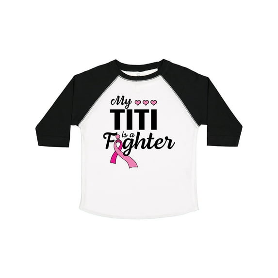 Inktastic Breast Cancer Awareness My Titi is a Fighter Boys or Girls Toddler T-Shirt