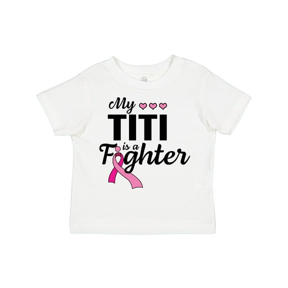 Inktastic Breast Cancer Awareness My Titi is a Fighter Boys or Girls Toddler T-Shirt