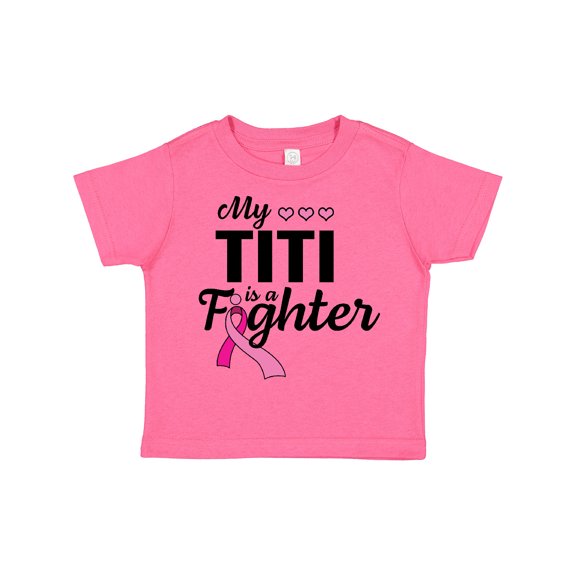 Inktastic Breast Cancer Awareness My Titi is a Fighter Boys or Girls Toddler T-Shirt