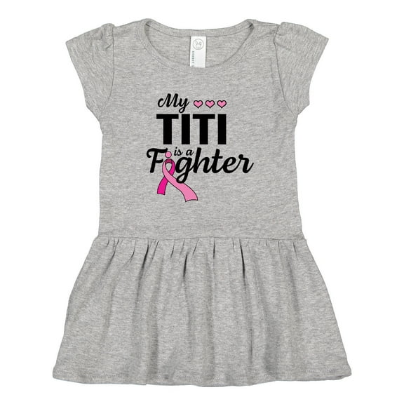 Inktastic Breast Cancer Awareness My Titi is a Fighter Girls Toddler Dress