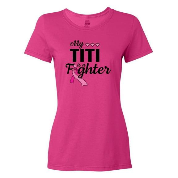 Inktastic Breast Cancer Awareness My Titi is a Fighter Women's T-Shirt