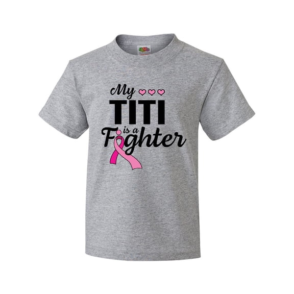 Inktastic Breast Cancer Awareness My Titi is a Fighter Youth T-Shirt