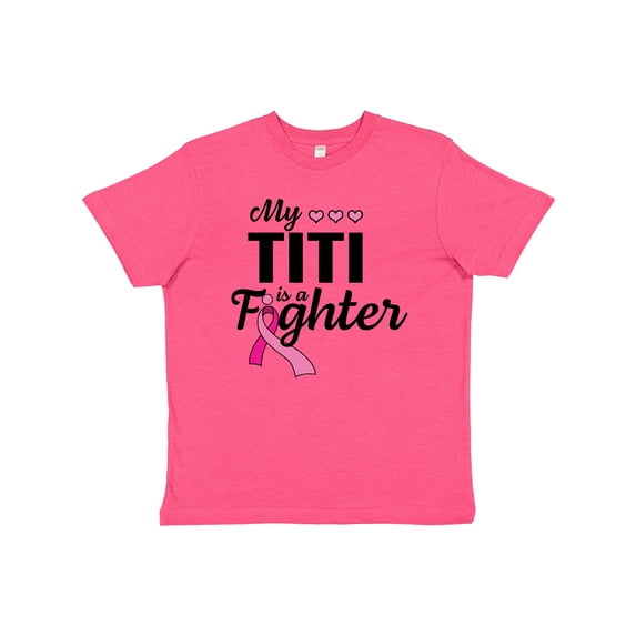 Inktastic Breast Cancer Awareness My Titi is a Fighter Youth T-Shirt