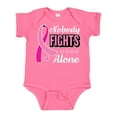 thumbnail image 1 of Inktastic Breast Cancer Awareness Nobody Fights Alone Pink Ribbon Boys or Girls Baby Bodysuit, 1 of 5