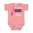 thumbnail image 1 of Inktastic Breast Cancer Awareness Nobody Fights Alone Pink Ribbon Boys or Girls Baby Bodysuit, 1 of 5