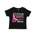 thumbnail image 1 of Inktastic Breast Cancer Awareness Nobody Fights Alone Pink Ribbon Boys or Girls Toddler T-Shirt, 1 of 5