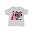thumbnail image 1 of Inktastic Breast Cancer Awareness Nobody Fights Alone Pink Ribbon Boys or Girls Toddler T-Shirt, 1 of 5
