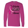 thumbnail image 1 of Inktastic Breast Cancer Awareness Nobody Fights Alone Pink Ribbon Long Sleeve T-Shirt, 1 of 5
