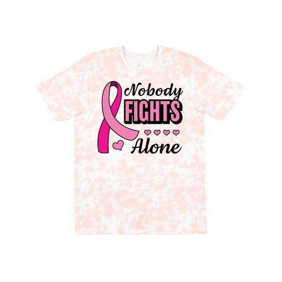 Inktastic Breast Cancer Awareness Nobody Fights Alone Pink Ribbon T-Shirt