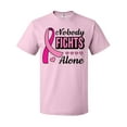 thumbnail image 1 of Inktastic Breast Cancer Awareness Nobody Fights Alone Pink Ribbon T-Shirt, 1 of 5