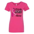 thumbnail image 1 of Inktastic Breast Cancer Awareness Nobody Fights Alone Pink Ribbon Women's T-Shirt, 1 of 5