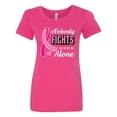 thumbnail image 1 of Inktastic Breast Cancer Awareness Nobody Fights Alone Pink Ribbon Women's T-Shirt, 1 of 5