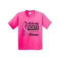 thumbnail image 1 of Inktastic Breast Cancer Awareness Nobody Fights Alone Pink Ribbon Youth T-Shirt, 1 of 5
