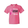 thumbnail image 1 of Inktastic Breast Cancer Awareness Nobody Fights Alone Pink Ribbon Youth T-Shirt, 1 of 5
