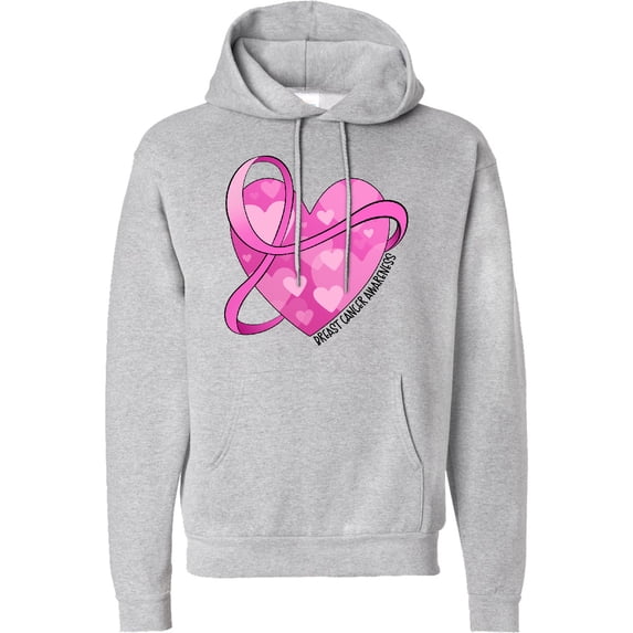 Inktastic Breast Cancer Awareness Pink Ribbon Around Heart Adult Hoodie Sweatshirt