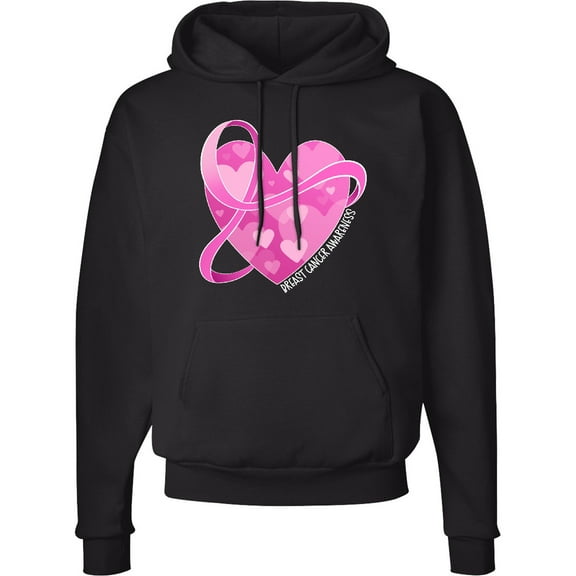 Inktastic Breast Cancer Awareness Pink Ribbon Around Heart Adult Hoodie Sweatshirt