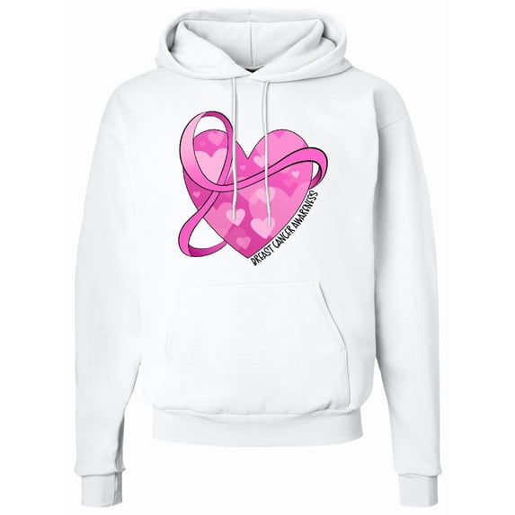 Inktastic Breast Cancer Awareness Pink Ribbon Around Heart Adult Hoodie Sweatshirt