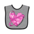thumbnail image 1 of Inktastic Breast Cancer Awareness- Pink Ribbon Around Heart Boys or Girls Baby Bib, 1 of 4