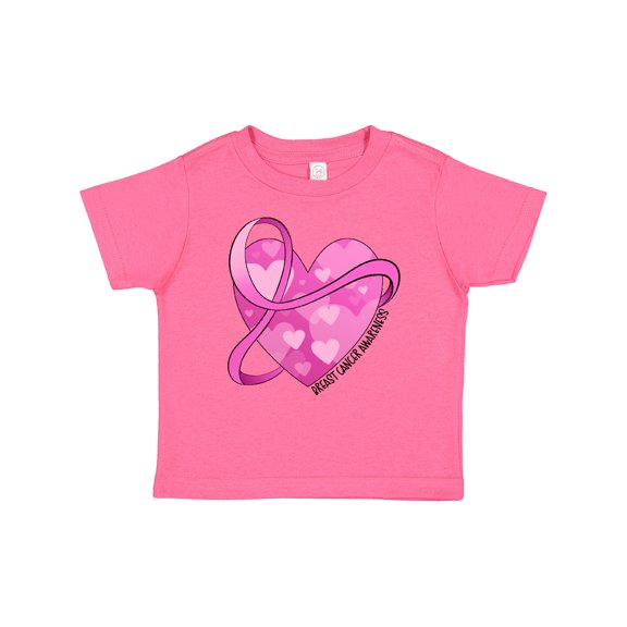 Inktastic Breast Cancer Awareness- Pink Ribbon Around Heart Boys or Girls Baby T-Shirt