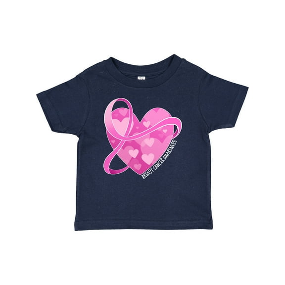Inktastic Breast Cancer Awareness Pink Ribbon Around Heart Boys or Girls Baby T-Shirt