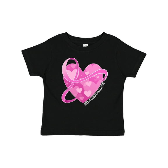 Inktastic Breast Cancer Awareness Pink Ribbon Around Heart Boys or Girls Baby T-Shirt