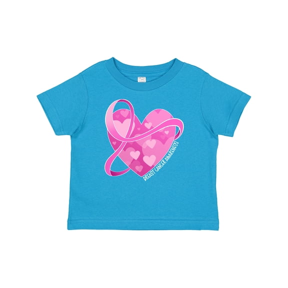 Inktastic Breast Cancer Awareness Pink Ribbon Around Heart Boys or Girls Baby T-Shirt