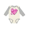 thumbnail image 1 of Inktastic Breast Cancer Awareness- Pink Ribbon Around Heart Boys or Girls Long Sleeve Baby Bodysuit, 1 of 5