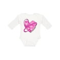 thumbnail image 1 of Inktastic Breast Cancer Awareness- Pink Ribbon Around Heart Boys or Girls Long Sleeve Baby Bodysuit, 1 of 5