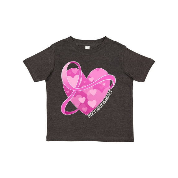 Inktastic Breast Cancer Awareness Pink Ribbon Around Heart Boys or Girls Toddler T-Shirt