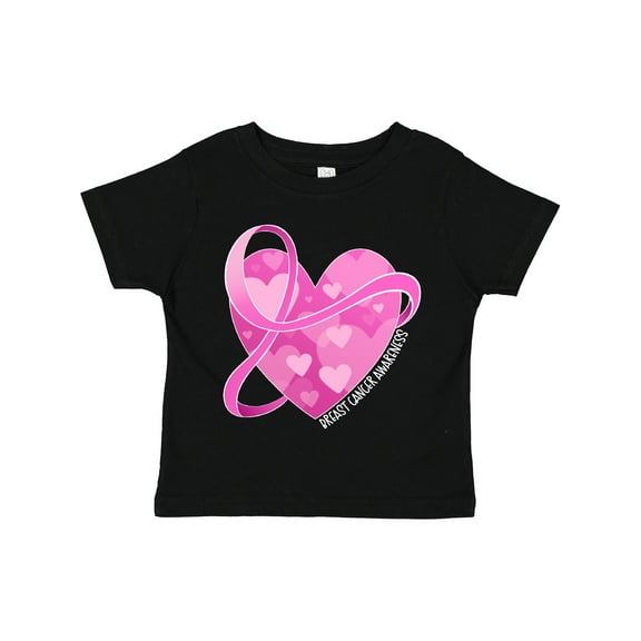 Inktastic Breast Cancer Awareness Pink Ribbon Around Heart Boys or Girls Toddler T-Shirt