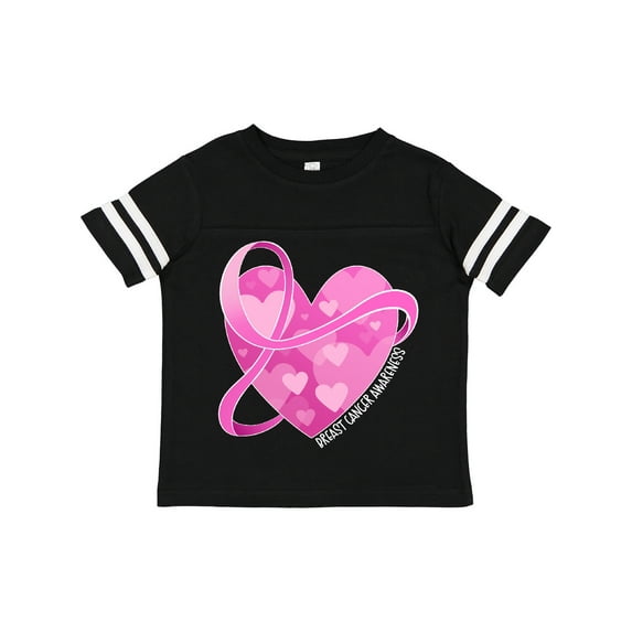 Inktastic Breast Cancer Awareness Pink Ribbon Around Heart Boys or Girls Toddler T-Shirt