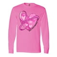 thumbnail image 1 of Inktastic Breast Cancer Awareness Pink Ribbon Around Heart Long Sleeve T-Shirt, 1 of 5