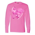 thumbnail image 1 of Inktastic Breast Cancer Awareness Pink Ribbon Around Heart Long Sleeve T-Shirt, 1 of 5