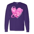 thumbnail image 1 of Inktastic Breast Cancer Awareness Pink Ribbon Around Heart Long Sleeve T-Shirt, 1 of 5