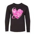 thumbnail image 1 of Inktastic Breast Cancer Awareness Pink Ribbon Around Heart Long Sleeve Youth T-Shirt, 1 of 5