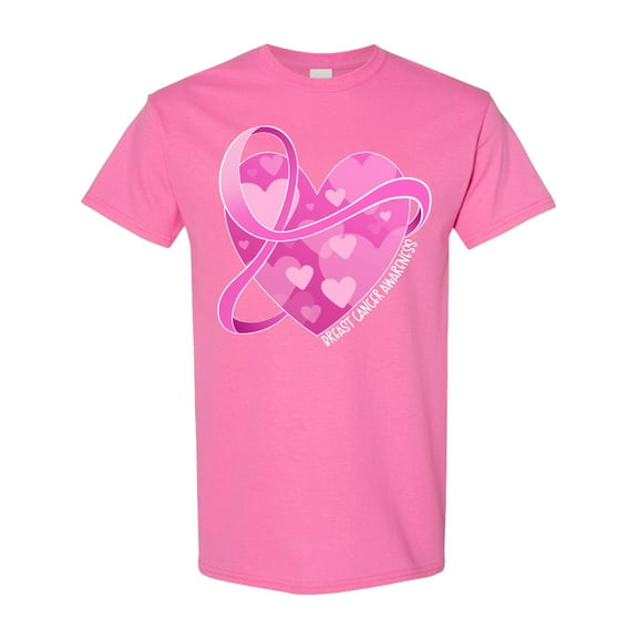 Inktastic Breast Cancer Awareness Pink Ribbon Around Heart T-Shirt