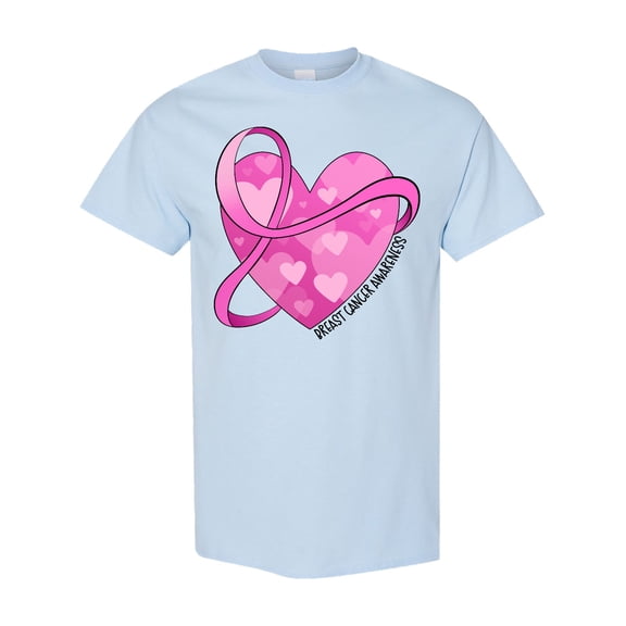 Inktastic Breast Cancer Awareness Pink Ribbon Around Heart T-Shirt