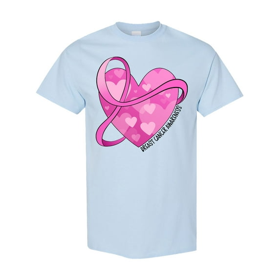 Inktastic Breast Cancer Awareness Pink Ribbon Around Heart T-Shirt